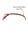 String taupe en dentelle avec bijou cœur doré - PA02MBRW
