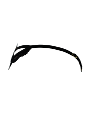 String noir en dentelle avec bijou cœur doré - PA02MBLK