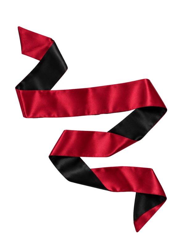 Bandeau satiné réversible rouge et noir, multi-usage - Dreamy Fetish