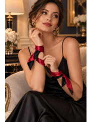 Bandeau satiné réversible rouge et noir, multi-usage - Dreamy Fetish
