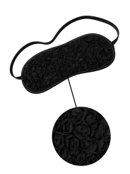 Bandeau pour les yeux noir avec fleurs en tissu en relief - Dreamy Fetish