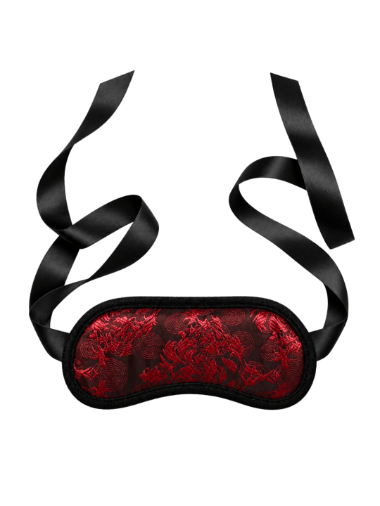 Bandeau pour les yeux motif japonais rouge et noir - Dreamy Fetish