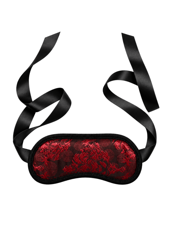 Bandeau pour les yeux motif japonais rouge et noir - Dreamy Fetish