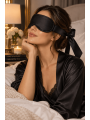 Bandeau satiné noir à nouer - Dreamy Fetish