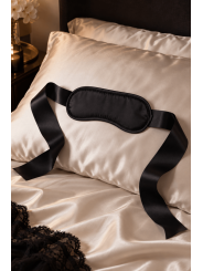 Bandeau satiné noir à nouer - Dreamy Fetish